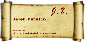 Janek Katalin névjegykártya